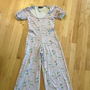 Light purple with daisy jumpsuit